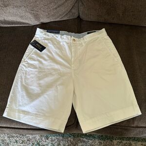 Polo by Ralph Lauren White Flat Front Cotton Shorts